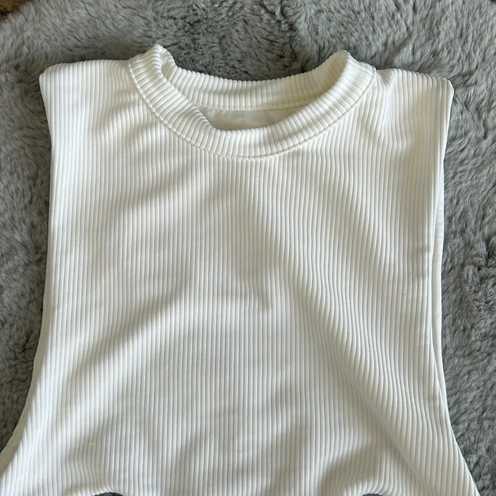 Frankie’s Bikinis Blake Ribbed White One Piece Swimsuit XS